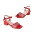 thumbnail image 4 of BOOMNY Girl's Sandals Open Toe Low Heels Sandals for Kids Ankle Strap Glitter Sequins Elegant Wedding Princess Shoes, 4 of 4