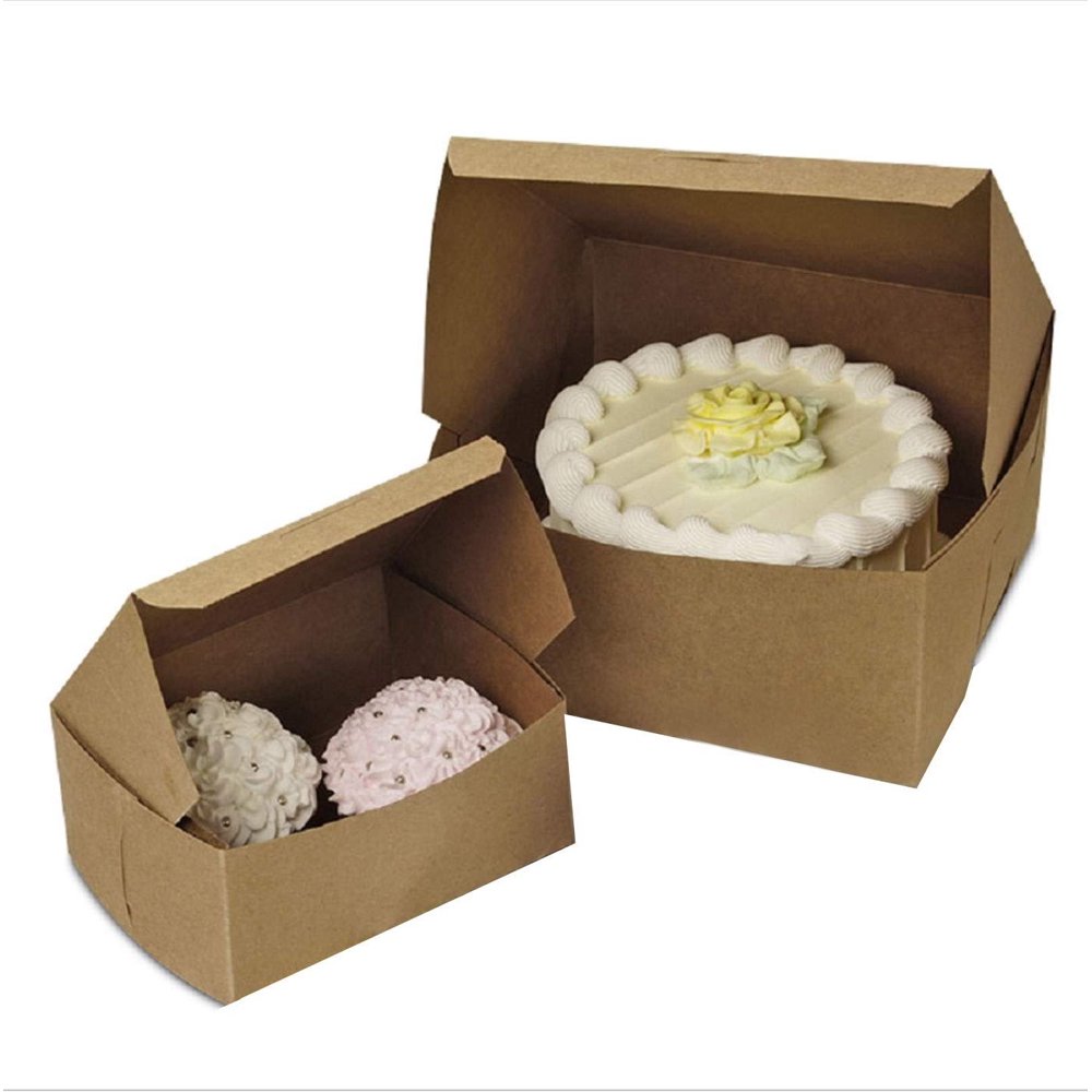 AMZ Supply Natural Kraft Cake Boxes 6x4.5x2.75 Paperboard Bakery Pastry