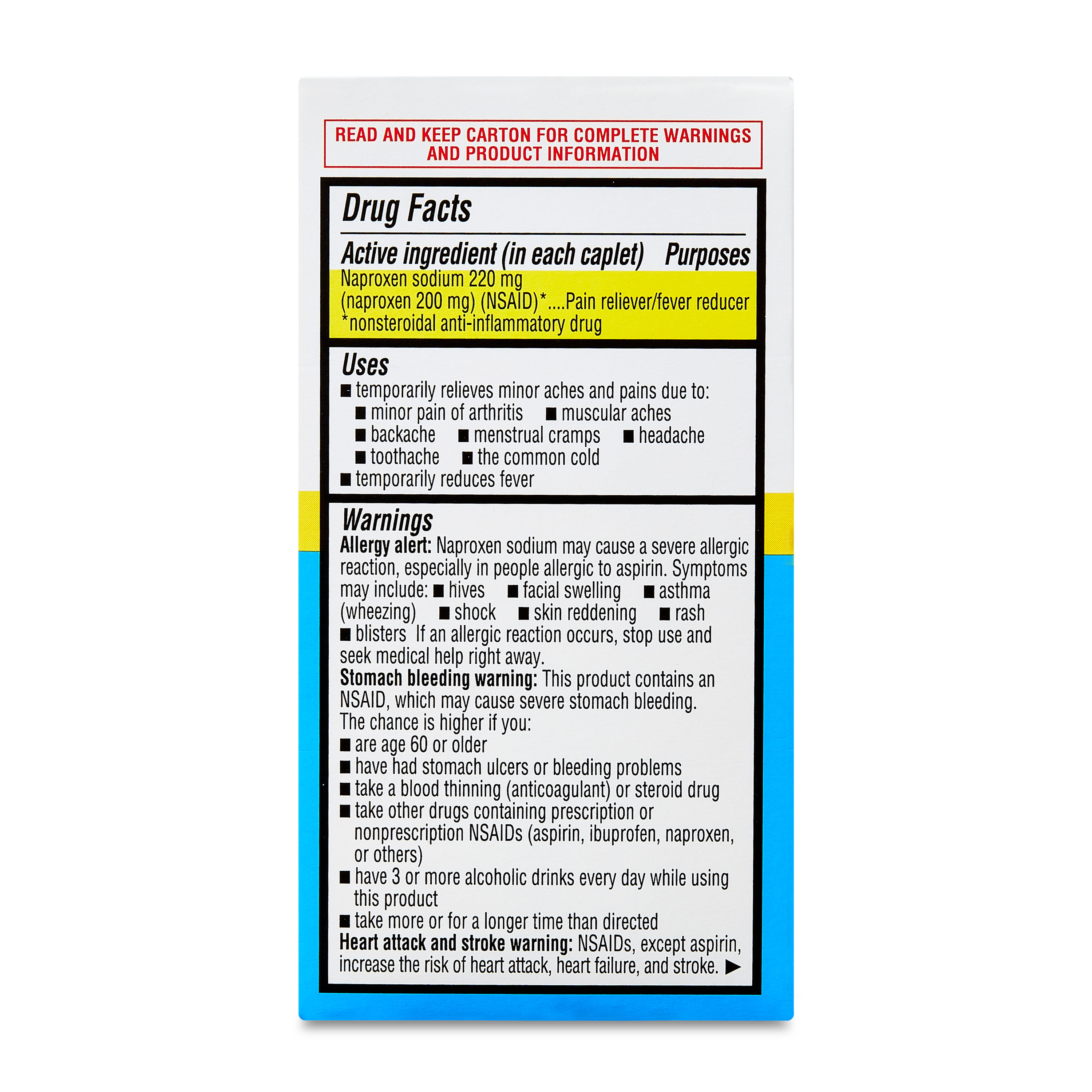 Tabletas Equate de naproxeno sódico para alivio del dolor todo el día, 220 mg, 50 unidades, comparar con ingrediente activo de tabletas Aleve 8