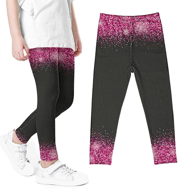 Odeerbi 3-8 Años Niñas Leggings Estampado Brillante Mallas Elásticas Pantalones de Verano Cintura Alta Pantys Suaves