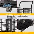 thumbnail image 7 of Heavy Duty 1800 lbs Platform Truck with Cage, 5-in-1 Foldable Push Cart Dolly, Large Flatbed Hand Truck for Grocery, Laundry, Stall & Storage, 7 of 7