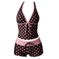 thumbnail image 5 of OOOUM Kids Girls Printed Tankini Swimwear 2 Piece Halter Tie Top & Drawstring Shorts Quick Dry Upf Protection Beach Bathing Suit 15-16 Years, 5 of 5