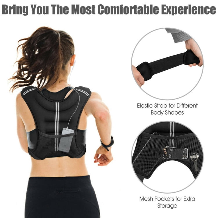 Demifill Weighted Vest, Training Weight Vest Workout Equipment with Adjustable Buckles and Mesh Bag-12 lbs,for Fitness, Strength Training, Running, Body West for Men Women Kids, Black
