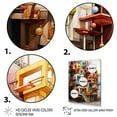 thumbnail image 3 of Designart "Converging Creations I" Abstract Cubism Floater Framed Wall Art Living Room, 3 of 7