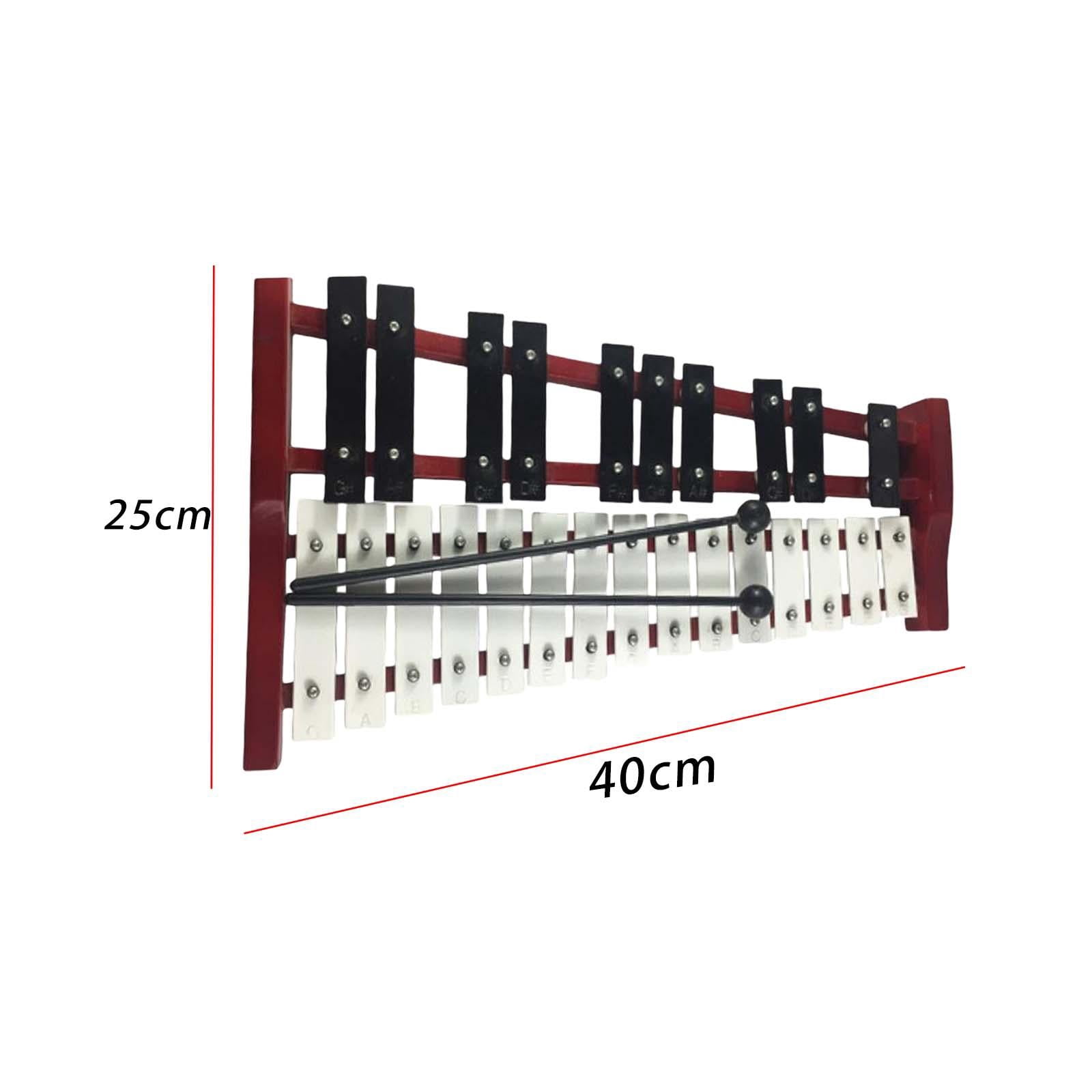 LeeQinersw 25 Note Glockenspiel Xylophone Wooden Frame for Beginners Craftsmanship Portable