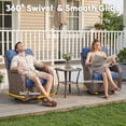 thumbnail image 3 of POCASSY 3PCS Outdoor Swivel Chair Set with Side Table, All Weather Wicker Patio Swivel Chairs with 2-tier Side Table for Porch Garden Balcony - Blue, 3 of 18