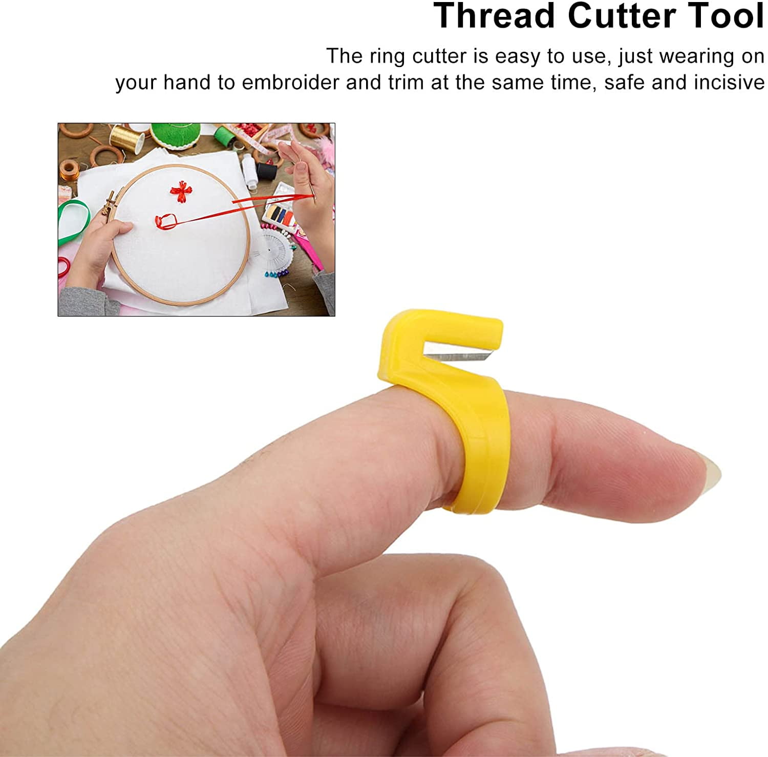 10pcs Thread Cutter Rings, Ring Cutter Plastic Split Knife Thimble