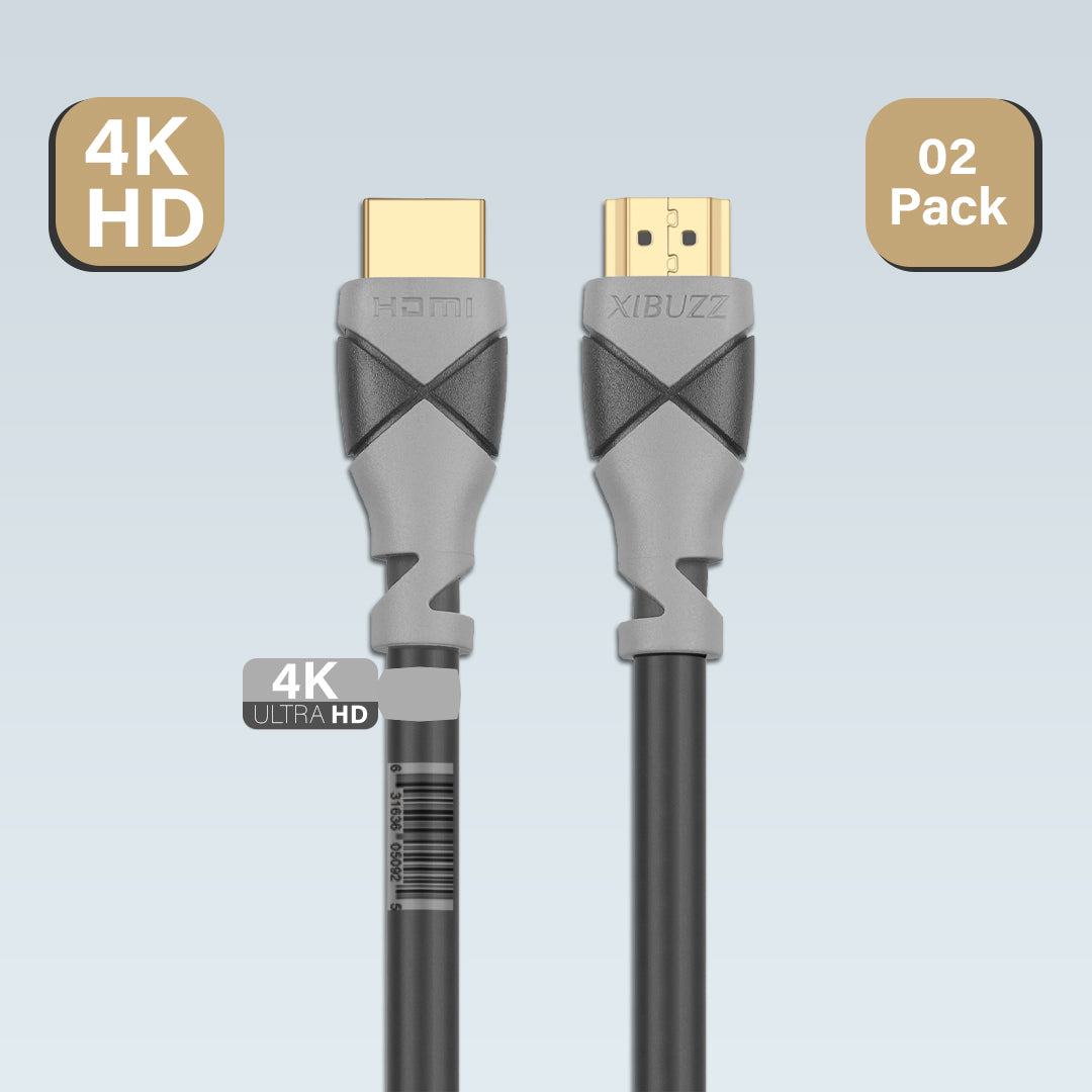 [2 PACK] 6 FT 4K HDMI Cable for 4K TV Ultra High Speed HDMI Cable
