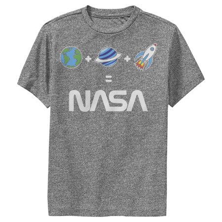 Boy s NASA Emoticon Space Logo Equation Performance Graphic Tee Charcoal Heather X Large