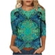 thumbnail image 1 of Camiseta Casual Suelta de Cuello Redondo Impresa para las Mujeres, Camisetas Casuales de Manga 3/4 para las Mujeres Suaves, 1 of 4