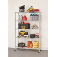 thumbnail image 3 of HSS 5-Tier Wire Shelf Unit 75"H x 47.7"W x 18"D, 1750lbs Total Capacity with Levelers, Chrome, 3 of 5