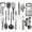 Gray, variant on Lux Decor Collection 23 Pieces Cooking Utensils Set, Kitchen Utensils Sets of Nylon and Stainless Steel Utensils Set Pack of 1, Black Utensils Set
