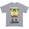 Personalized SpongeBob SquarePants Glasses Adult T-Shirt, Gray