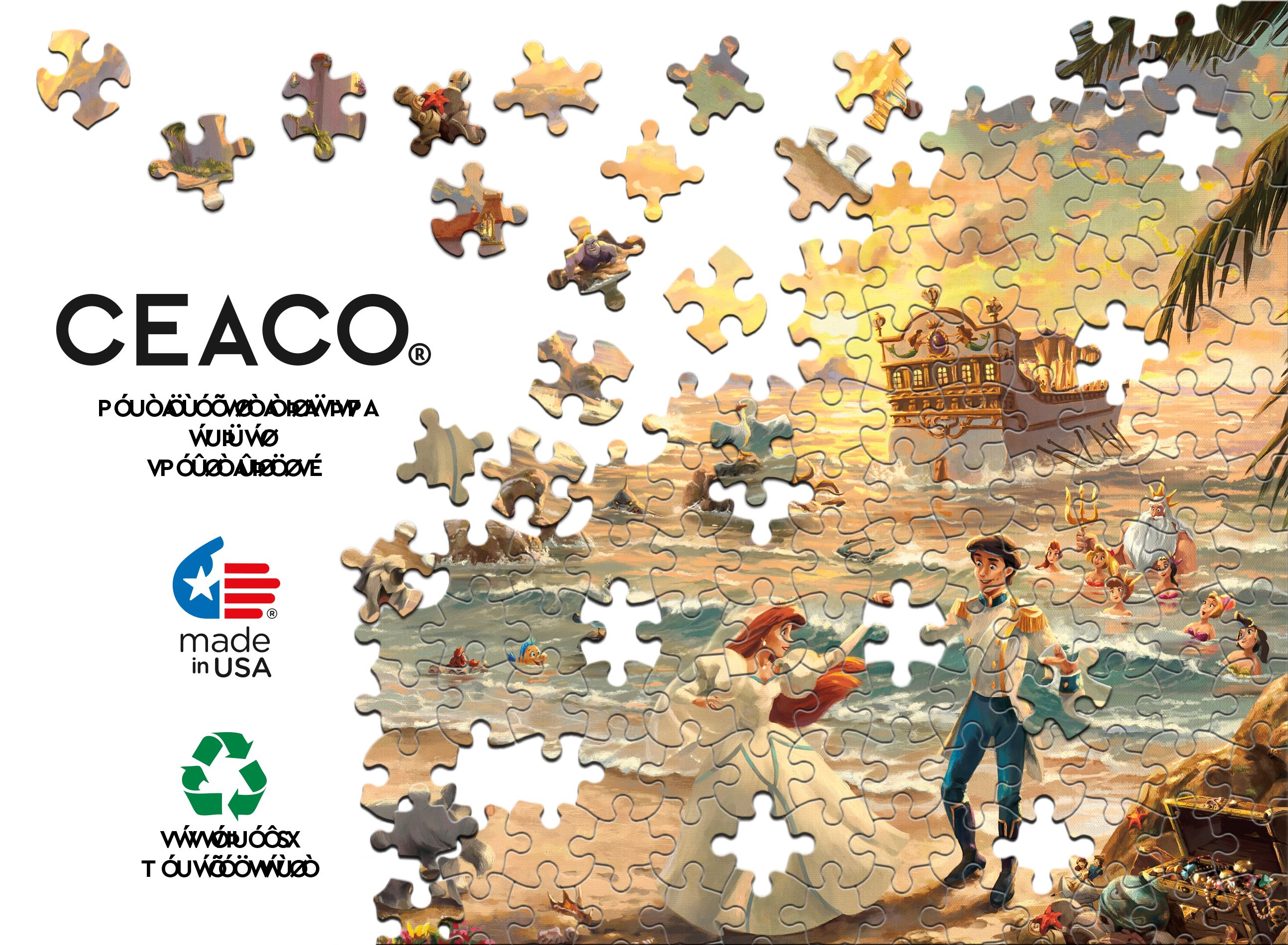 Ceaco 1000 Piece The Little Mermaid Celebration of Love Interlocking Jigsaw Puzzle