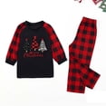 thumbnail image 2 of Odeerbi Christmas Pajamas for Family Plaid Holiday Long Sleeve Family Christmas Pajamas Matching Sets Kids Fashion Plaid Print Blouse Tops Pants Sleepwear Xmas Family Matching PJs Set Red, 2 of 6