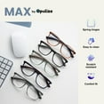 thumbnail image 5 of OPULIZE MAX Reading Glasses 5 Pack - Classic Large Rectangular Frame - Matte Black Brown Blue Green Gray - Men's Women's - Spring Hinges - RRRRR78-12367 - +1.50, 5 of 6