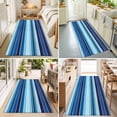 thumbnail image 4 of Hallway Runner Rug 2'x6', Mexican Style Kitchen Runner Rugs Non-Slip Carpet Mats, Colorful Mexico Stripes Ombre Blue Bedside Rugs Runners Washable Floor Carpet for Bathroom Laundry Room, 4 of 8