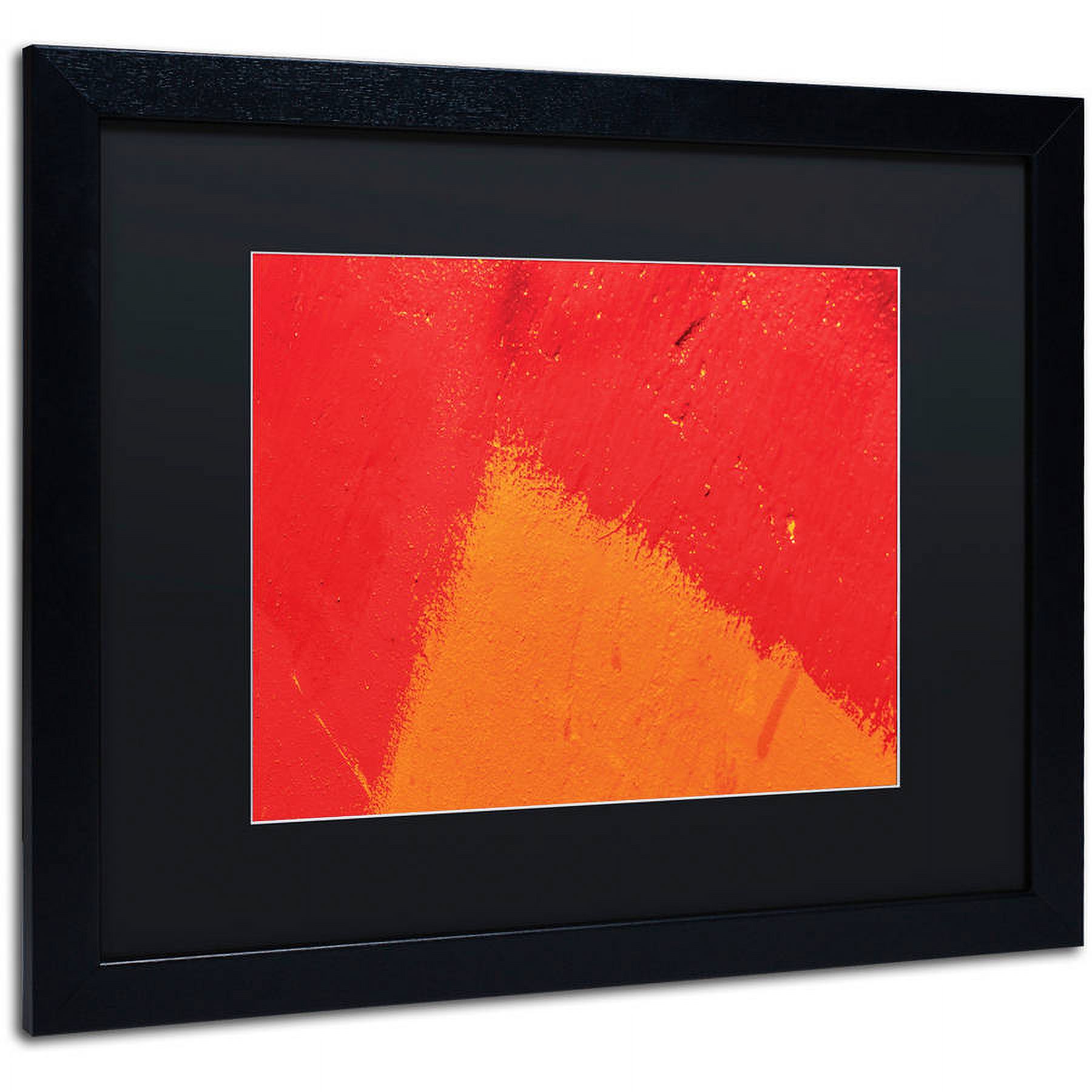 Trademark Fine Art "Abstract Orange Triangle" Canvas Art by Claire Doherty, Black Matte, Black Frame