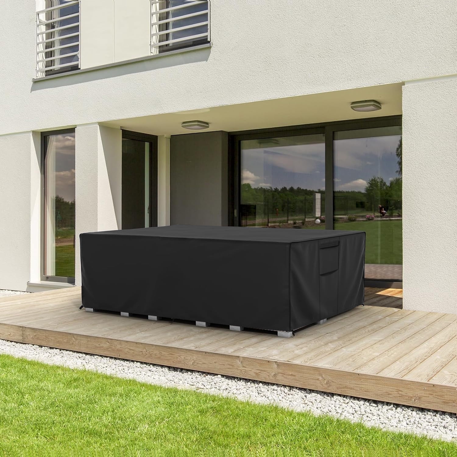98"L x 78"W Jumbo Patio Furniture Cover - for 8-Seater Dining Sets & L-shaped Sofas, Heavy Duty Waterproof Outdoor Sofa Cover