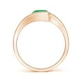 thumbnail image 2 of ANGARA Natural Semi Bezel-Set Solitaire Round Emerald Bypass Engagement Ring in 14K Rose Gold for Women (Size-6.5mm) | May Birthstone, Anniversary, Jewelry Gift for Women | Natural Emerald Ring, 2 of 10