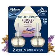 Glade Aromatherapy PlugIns Air Freshener Refills, Choose Calm Scent with Notes of Lavender & Sandalwood, Fragrance Infused with Essential Oils, 2 x 0.67 oz (19.8 ml)