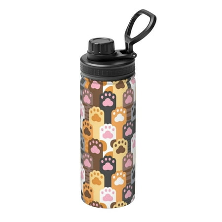 

Tebeau Cat Paw (2) Print Water Bottle 18oz Sports Insulated Kettle Stainless Steel Outdoor Drinking Bottles Fashion Travel Cup