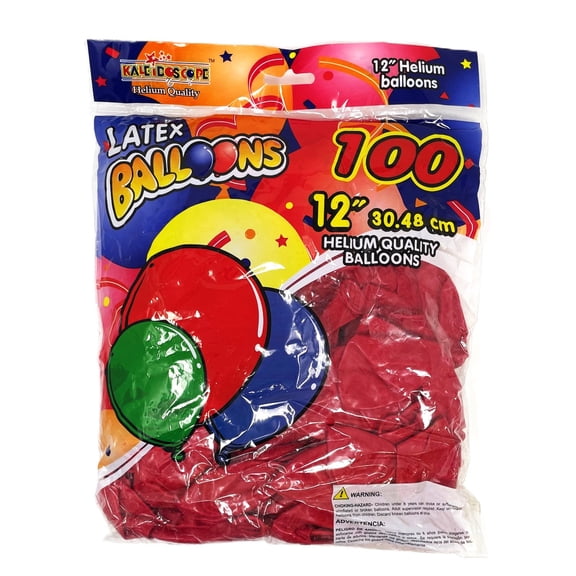 100 Red 12" Helium Quality Latex Balloons - 1 Pack of 100