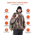 thumbnail image 3 of DEWBU Heated Jacket with 12V Battery Pack Winter Outdoor Soft Shell Electric Heating Coat, Men's Tree, M, 3 of 7