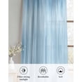 thumbnail image 6 of Light Blue Sheer Curtains 84 Inch Length 2 Panels Set for Living Room/Bedroom, Modern Abstract Art Ombre Striped Kitchen Curtains Grommet Semi-Sheer Curtains Drapes Voile Window Treatments 52"x84"x2, 6 of 7