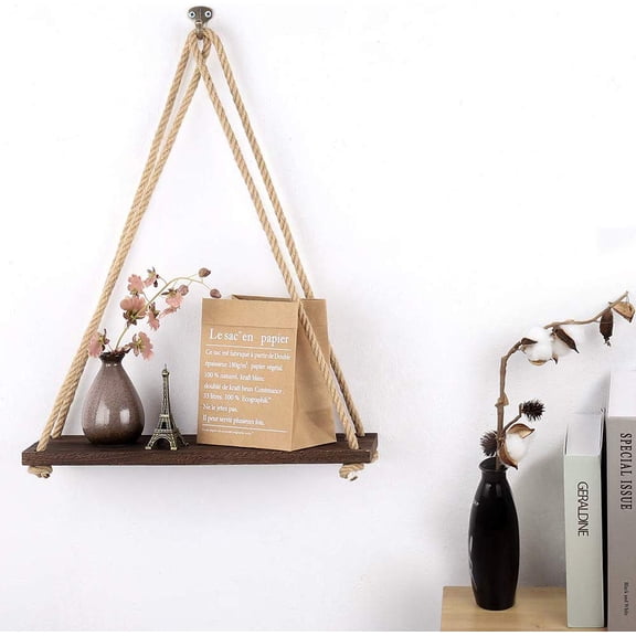 Set of 4 Wood Floating Shelves Hanging Shelves for Bedroom Living Room Bathroom