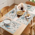 thumbnail image 5 of Blue Gnomes Placemats Set of 4 Coffee Snowflake Winter Checkered Rustic Place Mats Indoor Wipeable Table Mats Washable Cloth Dining Table Placemats for Kitchen Holiday Party Home Decor 13x19 Inch, 5 of 9
