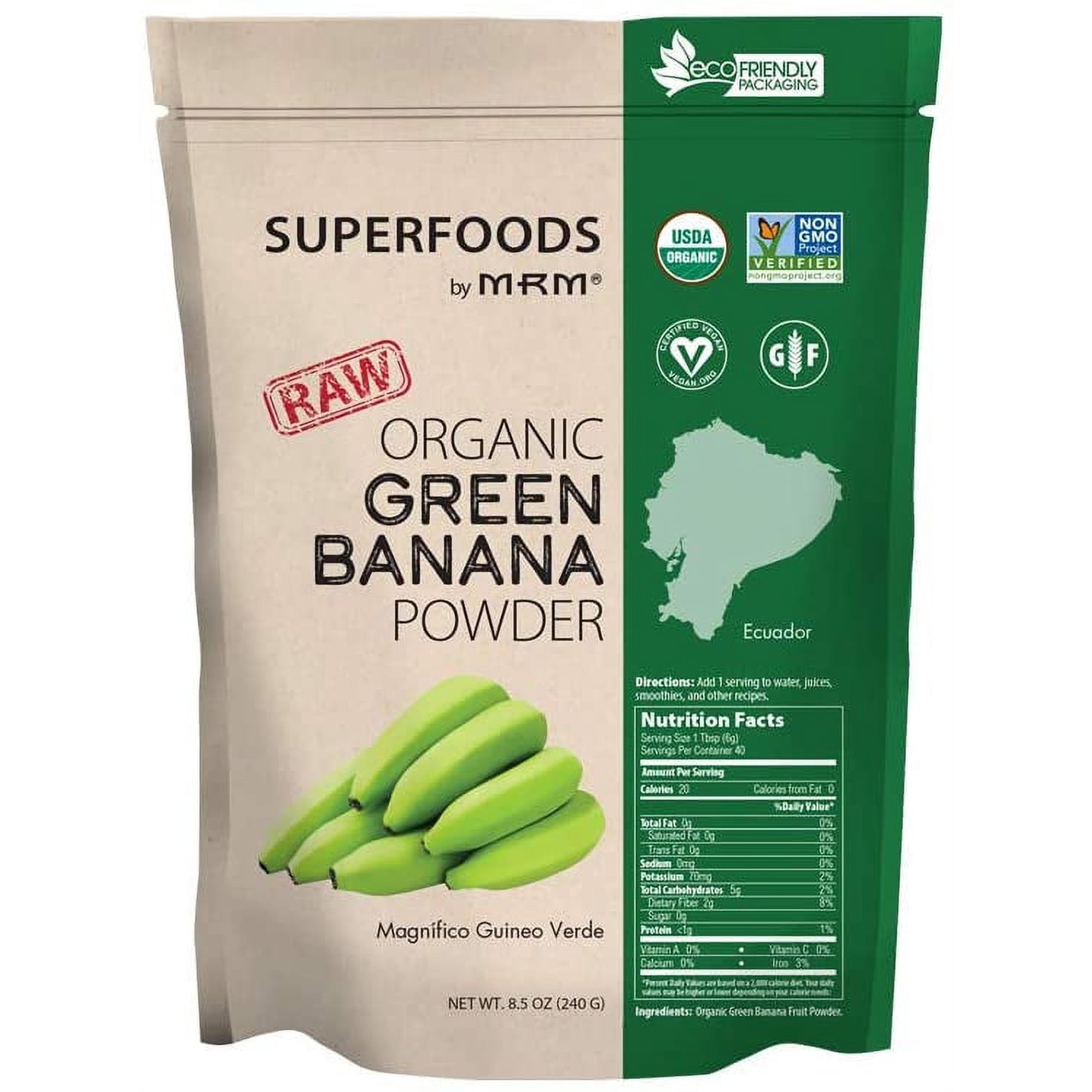 MRM Nutrition Superfoods, Organic Green Banana Powder, 8.5 oz (240 g)