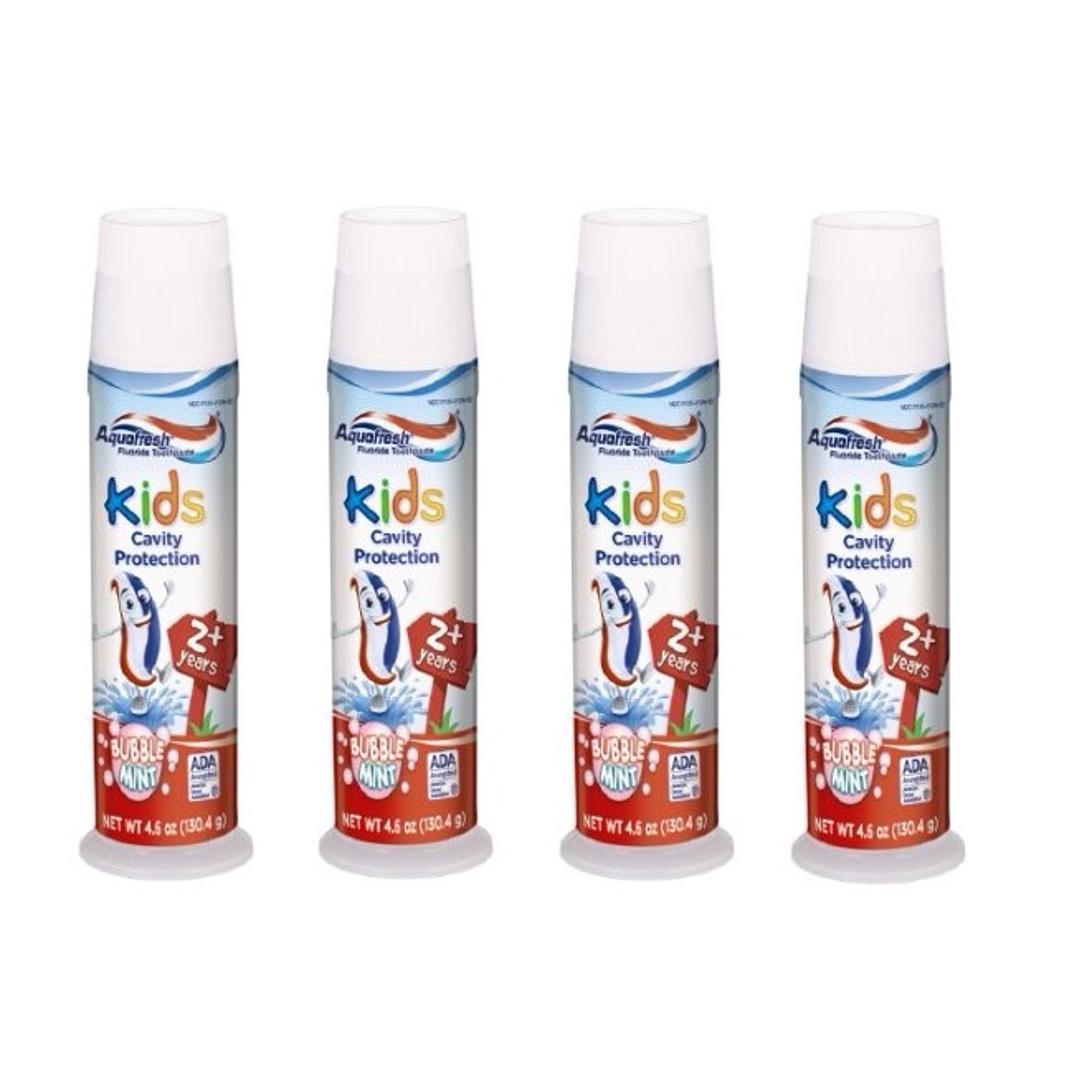 (4 pack) (4 Pack) Aquafresh Fluoride Toothpaste Kids Cavity Protection Bubble Mint, 4.6 OZ