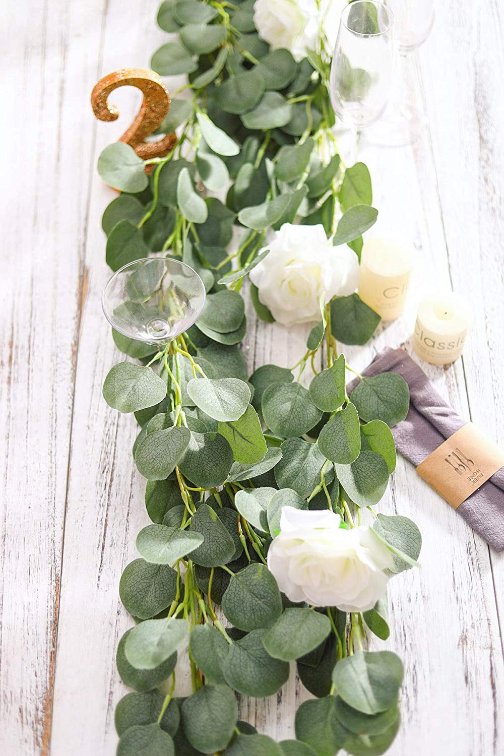 Coolmade Artificial Greenery Garland Faux Silk Eucalyptus Vines Wreath Wedding Backdrop Wall Decor Flower Arrangement Eucalyptus Garland 1 Walmart Com Walmart Com