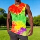 thumbnail image 1 of Ceisia Men's Slim Fit Crew Neck Tie-Dye Sleeveless Tank Top for Casual Sports Red M Gifts, 1 of 5