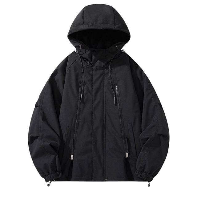LOVZFMLL Vestes pour Hommes, Coupe-Vent et Imperméable, à Manches Longues, avec Capuche, pour Extérieur