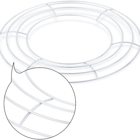 YYDENG Rustproof Round Metal Wire Frame for Floral Wreath 14-16in