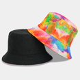 thumbnail image 1 of Protección solar al aire libre Impreso Tie Dye Fisherman Hat Bucket Graffiti Sombrero de doble cara,11 Feliz Sencillez, 1 of 3