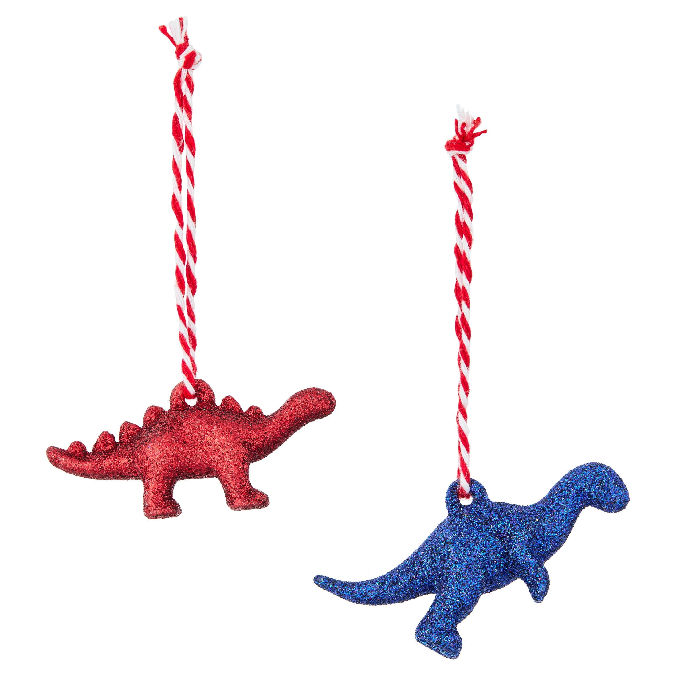 4-Count Multicolor Glitter Dinosaur Mini Christmas Ornaments, by Holiday Time