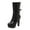 Black, variant on Women's Boots Kitten Heel Square Toe Mid Calf Booties Women Fashion Casual Comfortable Versatile Solid Color Fall Winter Shoes White 6