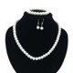 thumbnail image 4 of Fiudx Conjunto de Novia, Elegante Collar de Perlas, Pendientes y Pulsera, Conjunto de Novia de Perlas de Imitación Duradera, Collar de Longitud Ajustable, Regalo Perfecto para Bodas, Accesorio de Mod, 4 of 6