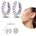 thumbnail image 1 of Hoop Earrings For Women Silver Plated Sparkling Pave CZ U Shape Star Moon Feather Luxury Fine Engagement Wedding Earring, 1 of 4