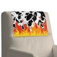 thumbnail image 4 of SCRAWLGOD Cow Flame Print White Black 1 Piece Recliner Headrest Cover Waterproof Anti-Slip Couch Headrest Protector Protective Easy Care Sofa Head Covers 17x27 in, 4 of 7
