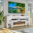 thumbnail image 7 of Waleaf 82" Modern Fireplace TV Stand with 50" Electric Fireplace Up to 90" TVs, Entertainment Center with 12 LED Color Flame and 20 Color LED Light, 7 of 7