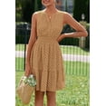 thumbnail image 4 of PRETTYGARDEN Women's Summer Dresses Sleeveless V Neck Eyelet Hollow Out Swing A Line Beach Vacation Sun Dress, 4 of 10