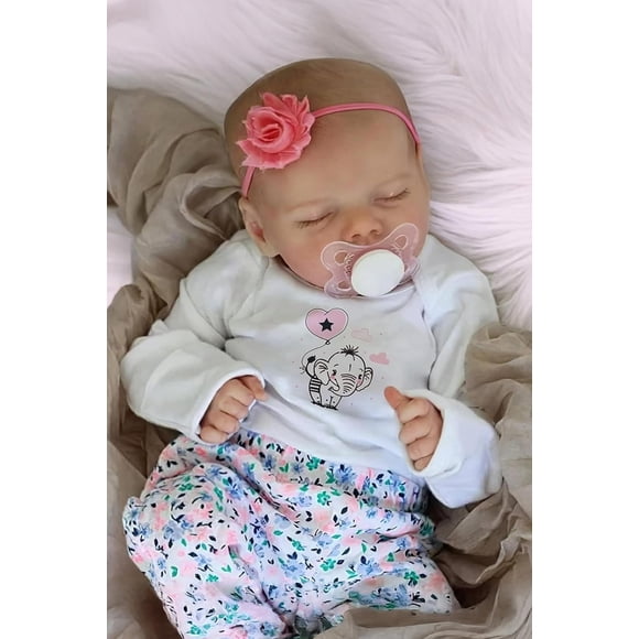 JIZHI Lifelike Reborn Baby Dolls Girl, 17 Inch Real Baby Doll Soft Body Realistic Newborn Vinyl Silicone Baby Doll Full Body Poseable Real Life Baby