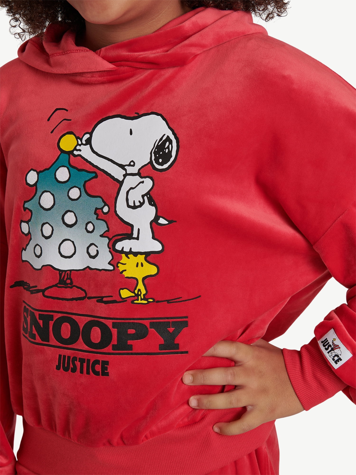 Justice x Snoopy Girls Velour Hoodie, Sizes XS - XLP