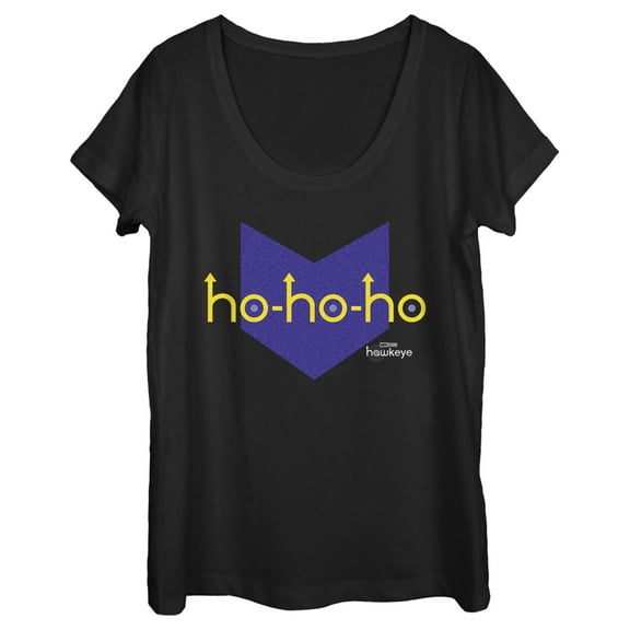 Women's Marvel Hawkeye HoHo-Arrow Icon  Scoop Neck Black 2X Large
