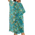 thumbnail image 4 of HELLHERO Lightweight Bathing Suit Cover Up for Beach Polyester Loose Long Kimono Swimsuit Cover Up Fish Scale Pattern, 4 of 6