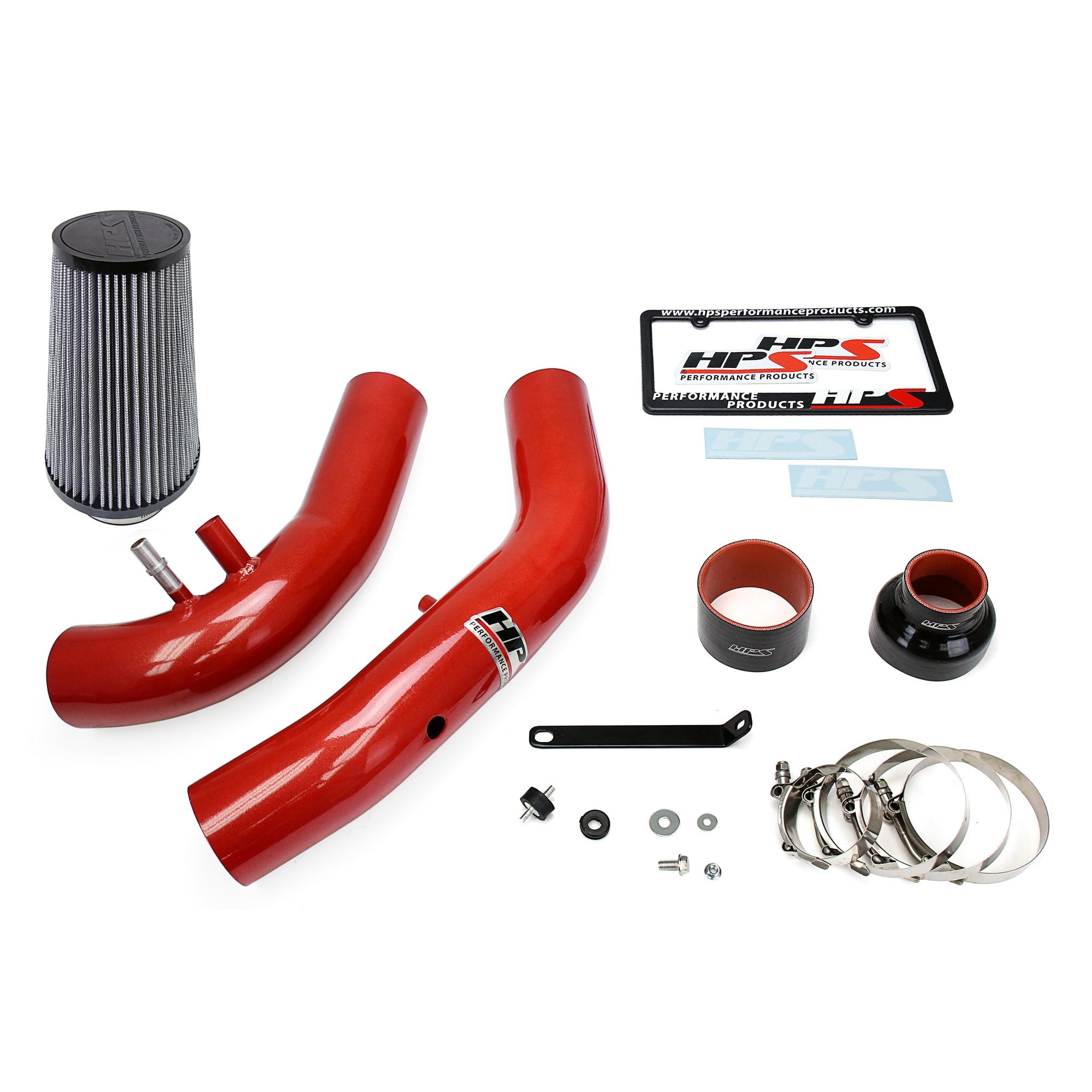 HPS Performance Red Cold Air Intake Compatible for 2015-2017 Ford Mustang Ecoboost 2.3L Turbo, 837-575R